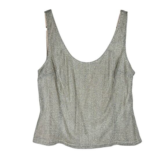 JS Collections Metallic Twin Set Womens 16 Silver Knit Party Formal Y2K Vintage - Picture 3 of 12
